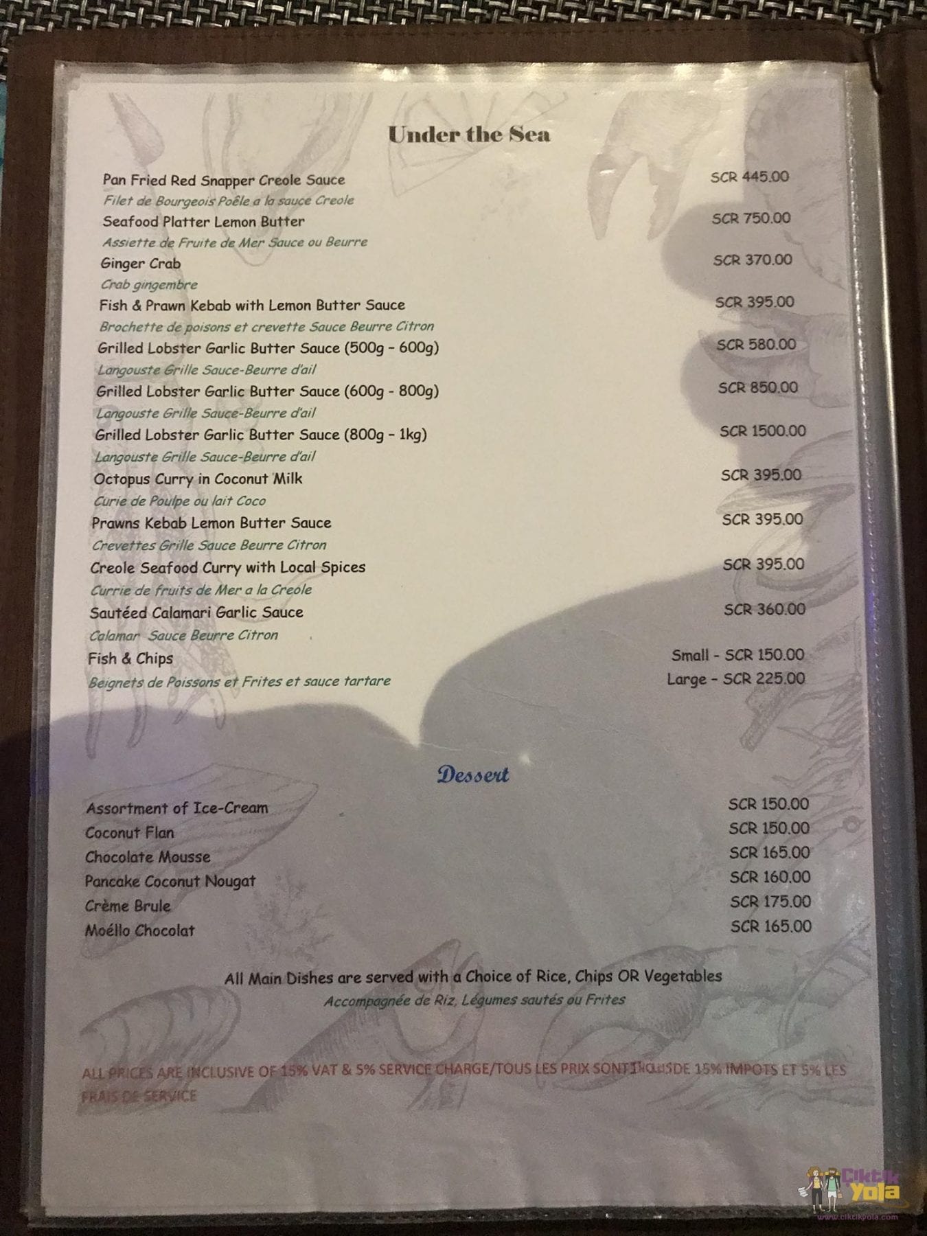 Fish Trap Menu